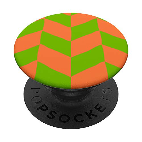 Chevron Pattern Bright Yellow Green  and  Orange AEW585 PopSockets PopGrip  Swappable Grip for Phones  and  Tablets