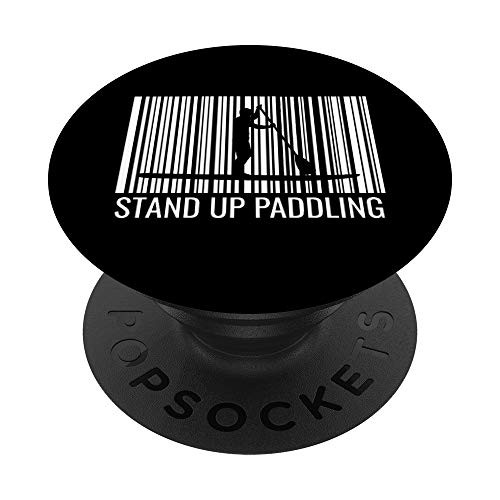 Stand Up Paddling Barcode Paddle Board Gift Idea Men PopSockets PopGrip  Swappable Grip for Phones  and  Tablets