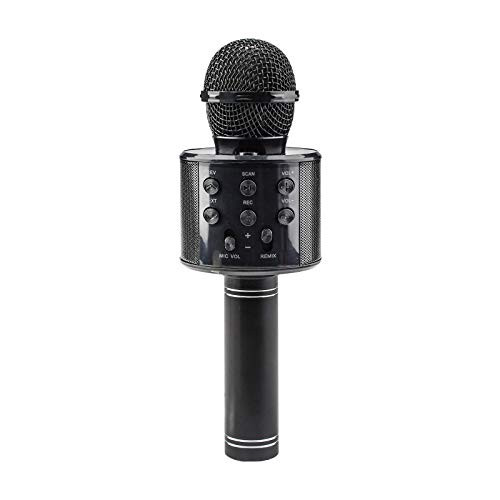 Wireless Bluetooth Karaoke Microphone  3 in 1 Portable Microphone  Bluetooth Microphone and Speaker  Car Karaoke Microphone  Wireless Karaoke Microphone for Kids Adults  Party  Home KTV YouTube-Black