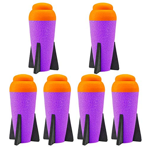 Aevdor Mega Missile-Refill for Nerf N-Strike Elite Series  6 Packs  Compatible Darts Foam Rockets Bullets for Nerf Blaster Gun -  Orange  and  Purple