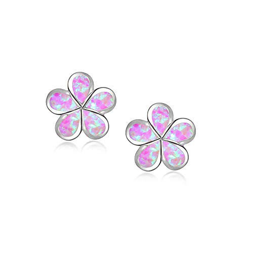 CiNily Flower Stud Earrings Purple Opal Earrings 14K White Gold Plated Hypoallergenic Flower Earrings Jewelry Gift for mom Girls Women