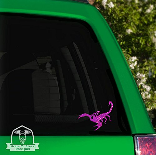 Grain To Glass Designs Scorpion Specialty Vinyl Car Decal - 5" Purple Metal Flake