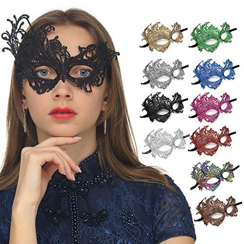 Masquerade Eye Mask for Women Luxury Lace Halloween Mask Venetian Eye Mask Carnival Mardi Gras Mask for Party Prom Ball Bar Costume Cosplay Vintage Mask Party Supplies Phoenix Mask 10 Pack Masquerade Eye Mask for Women Luxury Lace Halloween Mask Venetian Eye Mask Carnival Mardi Gras Mask for Party Prom Ball Bar Costume Cosplay Vintage Mask Party Supplies Phoenix Mask 10 Pack