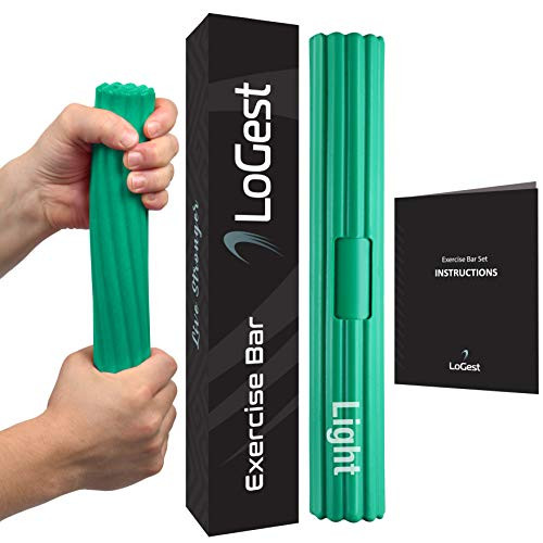 Logest Light Twist Hand Exerciser Bars - Tennis Elbow  Golfer's Elbow  Tendonitis  Wrist  Forearms Pain Relief Therapy Bar - Wrist and Arm Strengthener Twist Bar