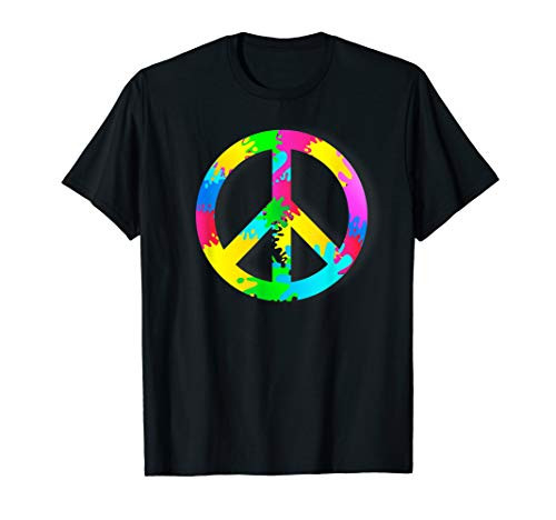 Paint Splatter Peace SymbolHippy Hippie T-Shirt