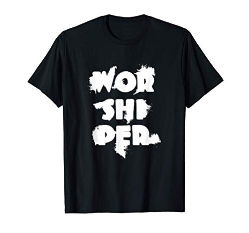 Worshiper Christian Religious Novelty Paint Graphic Design T-Shirt