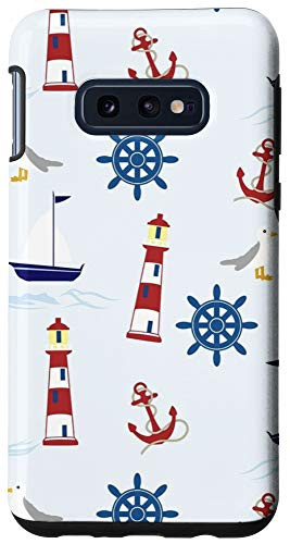 Galaxy S10e sea lake ship wheel lighthouse beach waves blue seagull Case