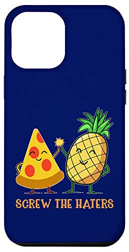iPhone 12 Pro Max Hawaiian Pizza Pineapple Screw The Haters Funny Food Gift Case