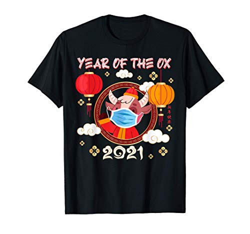 Chinese Zodiac Horoscope Decor New Year of Ox 2021 Face Mask T-Shirt