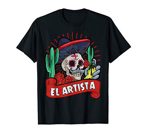 El Artitsta Spray Paint Can Dia De Los Muertos T-Shirt