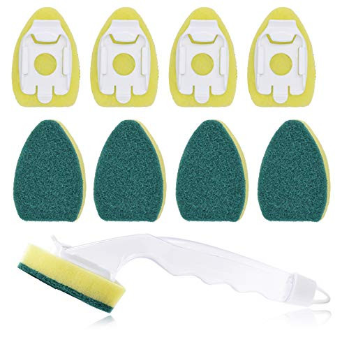 Heavy Duty Dish Sponges Wand Kitchen Dishes Scrubber Sponge with 9 Refill Replacement Heads Estropajo 1 with A Long Handle Dish Brush Scrub Sponge for Washing Bowl Pot and Sink 10pcs Heavy Duty Dish Sponges Wand Kitchen Dishes Scrubber Sponge with 9 Refill Replacement Heads Estropajo 1 with A Long Handle Dish Brush Scrub Sponge for Washing Bowl Pot and Sink 10pcs