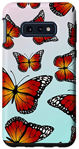 Galaxy S10e Orange Colorful Butterfly Cell Phone Cover Gift Girls and  Women Case