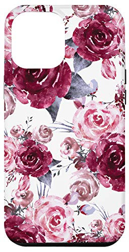 iPhone 12 Pro Max Flower Patterns Pink Watercolor Gift Floral Botanical Garden Case