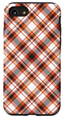 iPhone SE  2020    7   8 Orange Plaid Pattern - Fall Autumn Pumpkins Rustic Case
