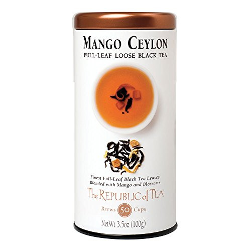 The Republic of Tea Mango Ceylon Black Full-Leaf Loose Tea  3.5 Ounces   50-60 Cups