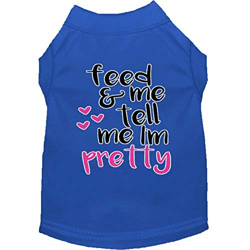 Mirage Pet Product Tell me I'm Pretty Screen Print Dog Shirt Blue XS