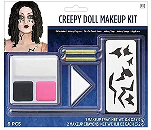 amscan 8400802 Creepy Doll Makeup Kit 7 3 8" X 8 3 8"  Pkg. Size  6 ct.