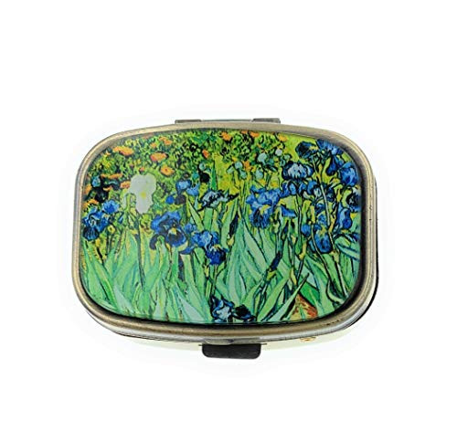 Value Arts Vincent Van Gogh Irises Pill Box Brass and Glass 2.25 Inches Long Value Arts Vincent Van Gogh Irises Pill Box Brass and Glass 2.25 Inches Long
