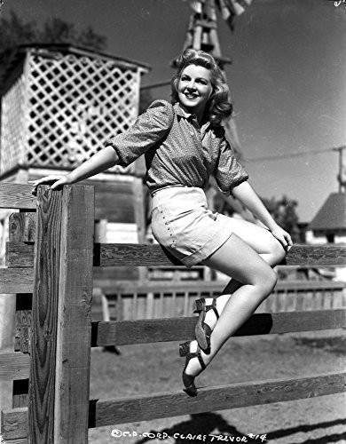 Claire Trevor sitting on Wood Fence with Heels Photo Print  8 x 10