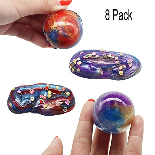 Kabvry Soft Egg Slime Colorful Fluffy Slime,Non Sticky,Magic Crystal Slime Putty Toy, Scented Stress Relief Toy Sludge Toys for Kids Adult Students Birthday Party(8 Pack)