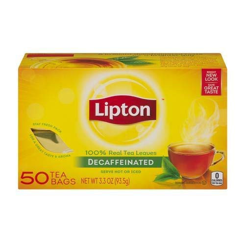 2 Boxes  Lipton Decaffeinated Black Tea Bags  50 Ct  Pack of 2
