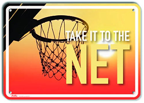 PetKa Signs and Graphics PKSP-0012-NA_"Take It to The Net" Aluminum Sign  14" x 10"  Basketball Net