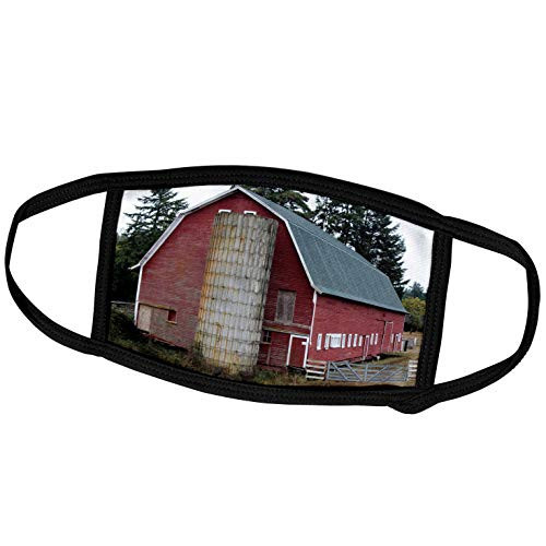 3dRose Face Mask Small  Print of Red Country Barn and Silo