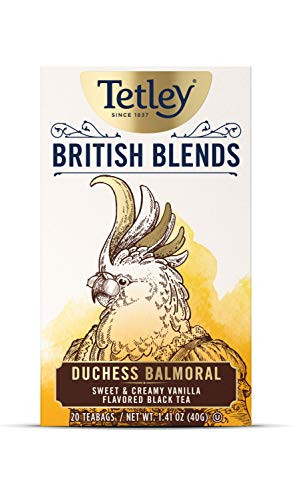 Tetley British Blends  Duchess Balmoral  Sweet  and  Creamy Vanilla Black Tea  20 Count Tea Bags