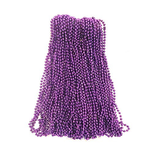 Purple Mardi Gras Beads 33 inch 7mm  6 Dozen  72 Necklaces