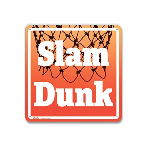 PetKa Signs and Graphics PKBL-0049-NA_10x10"Slam Dunk" Aluminum Sign  10" x 10"  White on Net Photo