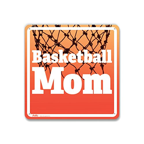 PetKa Signs and Graphics PKBL-0054-NA_10x10"Basketball mom" Aluminum Sign  10" x 10"  White on Net Photo