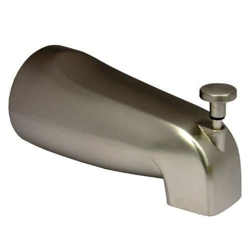 LASCO 08-1045 Bathtub Spout with Front Lift Diverter with 1 2-Inch Female Pipe Thread  Satin Nickel Finish