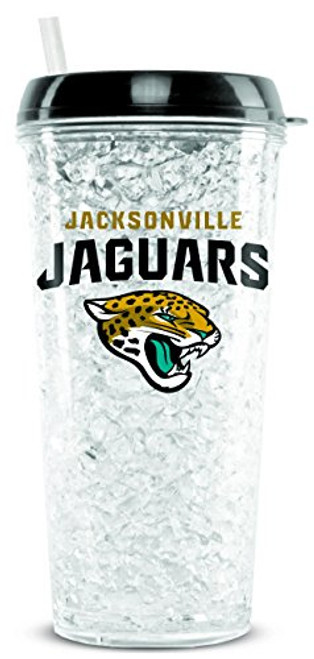 NFL Jacksonville Jaguars 16oz Crystal Freezer Tumbler with Lid and Straw