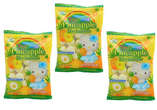 Hello Kitty Tropical Pineapple Marshmallow 90g  3 Pack
