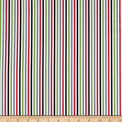 Northcott Ooh La Barcode Stripe Fabric  White Multi