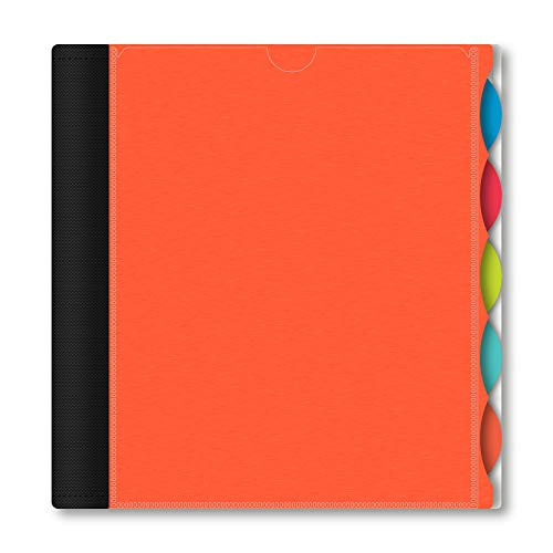 IQPlus iScholar 5-Subject Poly Cover Wirebound Notebook  College Ruled  11 x 8.5 Inch Sheet Size  200 Sheets  Orange  59906-OR