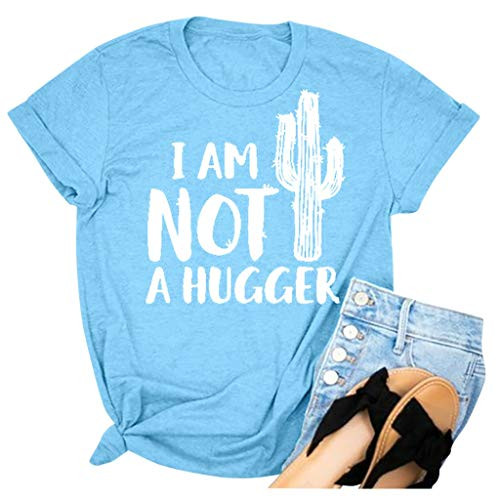 Meikosks Ladies Letter Printing Loose T Shirt Short Sleeves Crewneck Tops Summer Casual Blouses Blue Meikosks Ladies Letter Printing Loose T Shirt Short Sleeves Crewneck Tops Summer Casual Blouses Blue