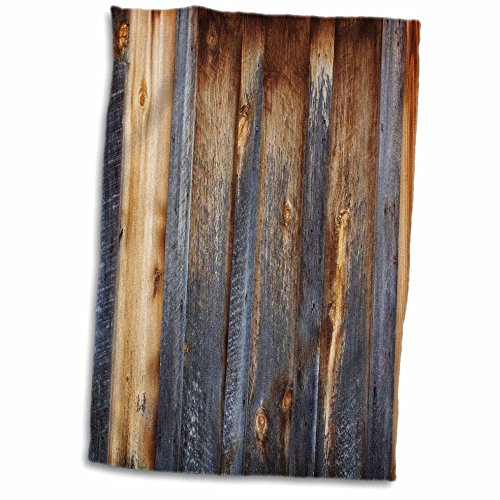 3D Rose Brown Barn Wood Look Towel  15" x 22"