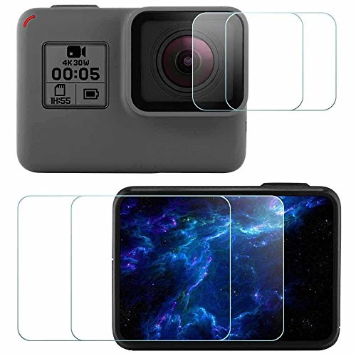 Komet Glass Screen Protector Foils Compatible for GoPro Hero 7 / Hero 6 / Hero 5 / Hero Lens & LCD Screen, Tempered Glass Film Anti-Bubble Anti-Scratch Anti-Finger for hero5 hero6 hero7 (4 Pack) Komet Glass Screen Protector Foils Compatible for GoPro Hero 7 / Hero 6 / Hero 5 / Hero Lens & LCD Screen, Tempered Glass Film Anti-Bubble Anti-Scratch Anti-Finger for hero5 hero6 hero7 (4 Pack)