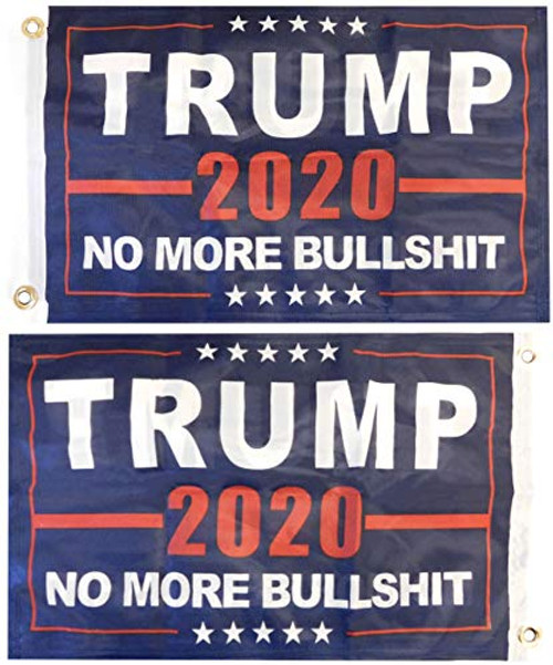 Trade Winds 12x18 Trump 2020 No More BS Bullsht Blue 12"x18" Ruff-Knit Double Sided Premium Quality Heavy Duty Banner Flag with Grommets RUF Trade Winds 12x18 Trump 2020 No More BS Bullsht Blue 12"x18" Ruff-Knit Double Sided Premium Quality Heavy Duty Banner Flag with Grommets RUF