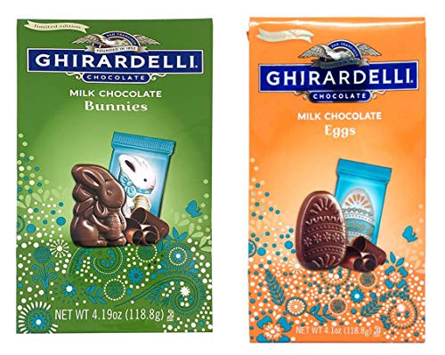 Ghirardelli Chocolate Easter Candies Milk Chocolate Eggs and Bunnies 2 Pack 4.1 ounces Ghirardelli Chocolate Easter Candies Milk Chocolate Eggs and Bunnies 2 Pack 4.1 ounces