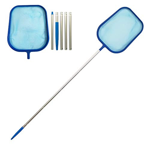 IronBuddy Swimming Pool Skimmer Net with 47" Pole  5 Knots Detachable   Pool Cleaner Supplies Leaf Skimmer Mesh Rake Net for Spa Pond Pool