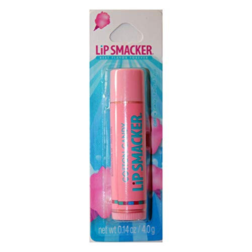 Lip Smackers  1  Lip Balm Stick Best Flavor Forever - Cotton Candy Flavor - Pink Tube with Pink  and  Blue Label - Carded - Net Wt. 0.14 oz