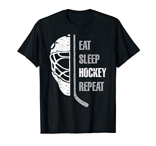 Eat Sleep Hockey Repeat Christmas Gift Kid Teen Adult Hockey T-Shirt