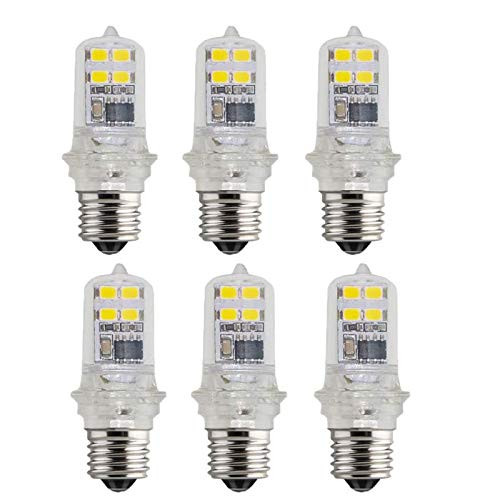 YUMOO E12 LED Bulb 2W Dimmable Lights Bulbs 6 Pack  20W Halogen Replacement Bulb Daylight White 6000K E12 Chandelier Base Refrigerator Light for Pendant Ceiling Fan Home Lighting  AC120V