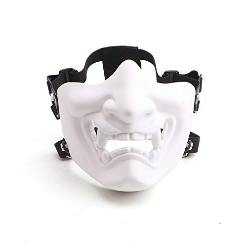NINAT Airsoft Skull Mask Half Face Tactical Masks for Halloween Paintball CS Survival Game Shooting Cosplay Party Movie Scary Masks White