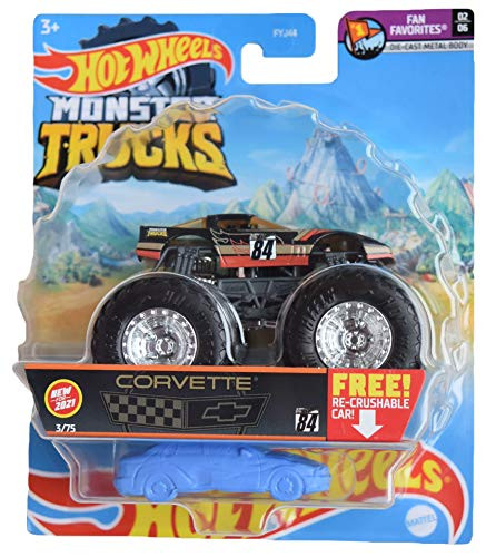 Hotwheels Monster Trucks Corvette  Fan Favorites  1 64 scale die cast