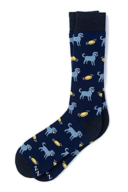 Men's Hipster Golden Retriever Dog Man's Best Friend Contemporary Crew Dress Socks  Navy Blue Men's Hipster Golden Retriever Dog Man's Best Friend Contemporary Crew Dress Socks  Navy Blue