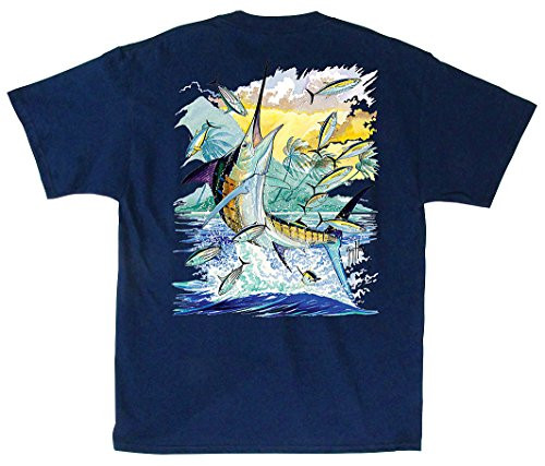 Guy Harvey Island Marlin T-Shirt  Small  Blue