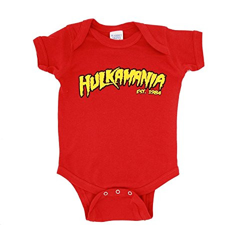 Hulkamania Hulk Hogan Logo Snapsuit Infant Baby Romper  12 Months  Red